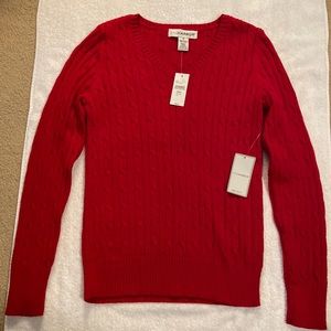 Sag Harbor V-neck Red Sweater Womens Small